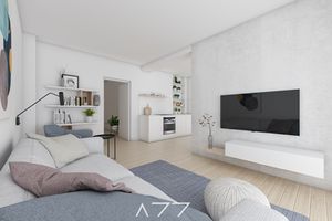Bytový dům Dykova_byt A_vizualizace obývací pokoj | Dykova - Development Brno