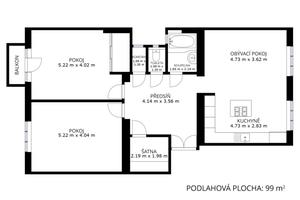 Nabídka přes realitního makléře Brno: Prostorný byt  109 m2 v žádané lokalitě, Brno, Rybníček 14